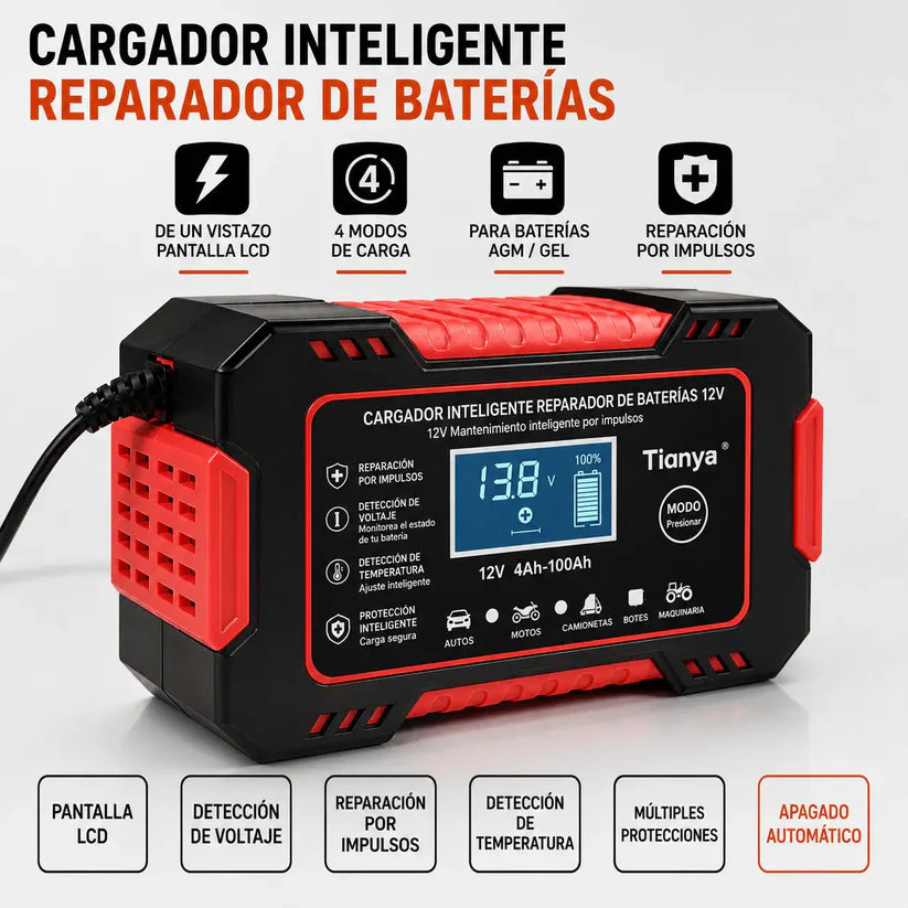 CARGADOR DE BATERIAS PARA AUTO